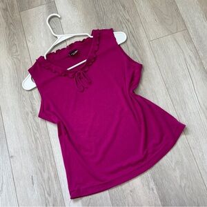 Xhilaration y2k Top ruffle collar sleeveless tank womens Pink (xlarge) retro fun